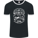 Motorcycle and Sidecar Biker Motorbike Mens Ringer T-Shirt FotL Black/White