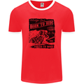 Cafe Racer Biker Motorcycle Motorbike Mens Ringer T-Shirt FotL Red/White