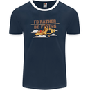 Gyrocopter Rather Be Flying Mens Ringer T-Shirt FotL Navy Blue/White