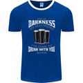 Hello Darkness My Old Friend Funny Guiness Mens Ringer T-Shirt FotL Royal Blue/White