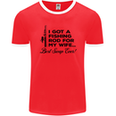 Fishing Rod for My Wife Fisherman Funny Mens Ringer T-Shirt FotL Red/White