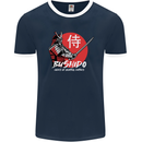 Bushido Samurai Warrior Sword Ronin MMA Mens Ringer T-Shirt FotL Navy Blue/White