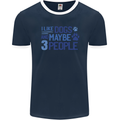 I Like Dogs and Maybe Three People Mens Ringer T-Shirt FotL Navy Blue/White