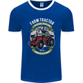 Farm Tractor Farming Farmer Mens Ringer T-Shirt FotL Royal Blue/White