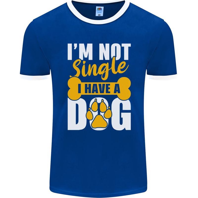 I'm Not Single I Have a Dog Funny Mens Ringer T-Shirt FotL Royal Blue/White