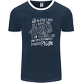 Funny Always Tired Fatigued Exhausted Pigeon Mens Ringer T-Shirt FotL Navy Blue/White