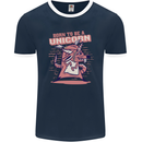A Rat Born To Be a Unicorn Funny Mens Ringer T-Shirt FotL Navy Blue/White