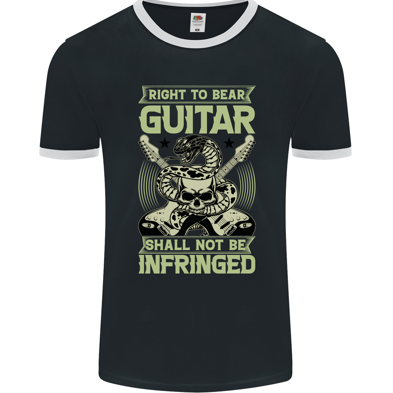 Right To Bear Guitar Rock n Roll Music Mens Ringer T-Shirt FotL Black/White