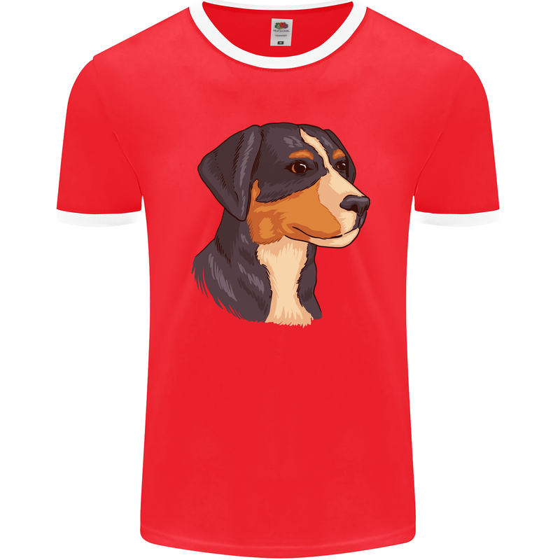 Appenzeller Sennenhund Dog Mens Ringer T-Shirt FotL Red/White