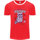 Anatomy of a Racoon Funny Mens White Ringer T-Shirt Red/White