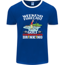 Golf Weekend Golfer Alcohol Beer Funny Mens Ringer T-Shirt FotL Royal Blue/White