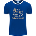 70th Birthday Queen Seventy Years Old 70 Mens Ringer T-Shirt FotL Royal Blue/White