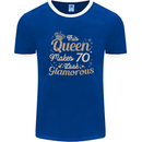 70th Birthday Queen Seventy Years Old 70 Mens Ringer T-Shirt FotL Royal Blue/White