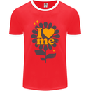 I Love Me Self Loving Confident Funny Quote Mens Ringer T-Shirt FotL Red/White