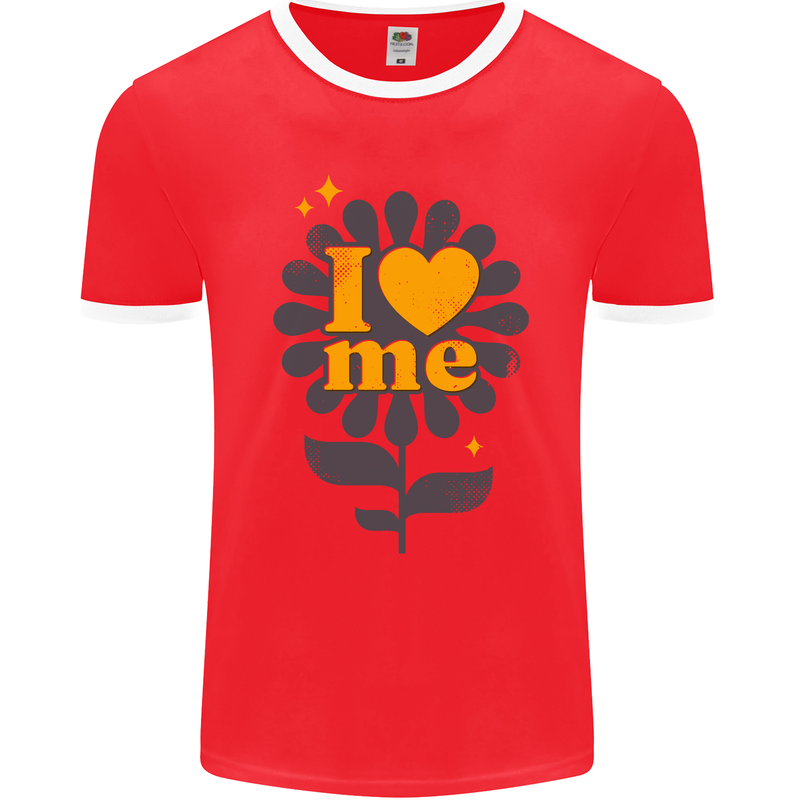 I Love Me Self Loving Confident Funny Quote Mens Ringer T-Shirt FotL Red/White