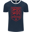 The Vikings Valknut Symbol Lions Valhalla Mens Ringer T-Shirt FotL Navy Blue/White