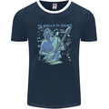 My World Is Six Strings Guitar Rock Music Mens Ringer T-Shirt FotL Navy Blue/White