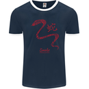 Chinese Zodiac Shengxiao Year of the Snake Mens Ringer T-Shirt FotL Navy Blue/White