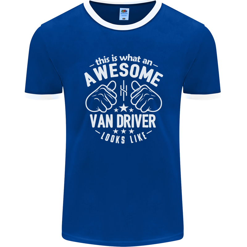 An Awesome Van Driver Looks Like Mens Ringer T-Shirt FotL Royal Blue/White