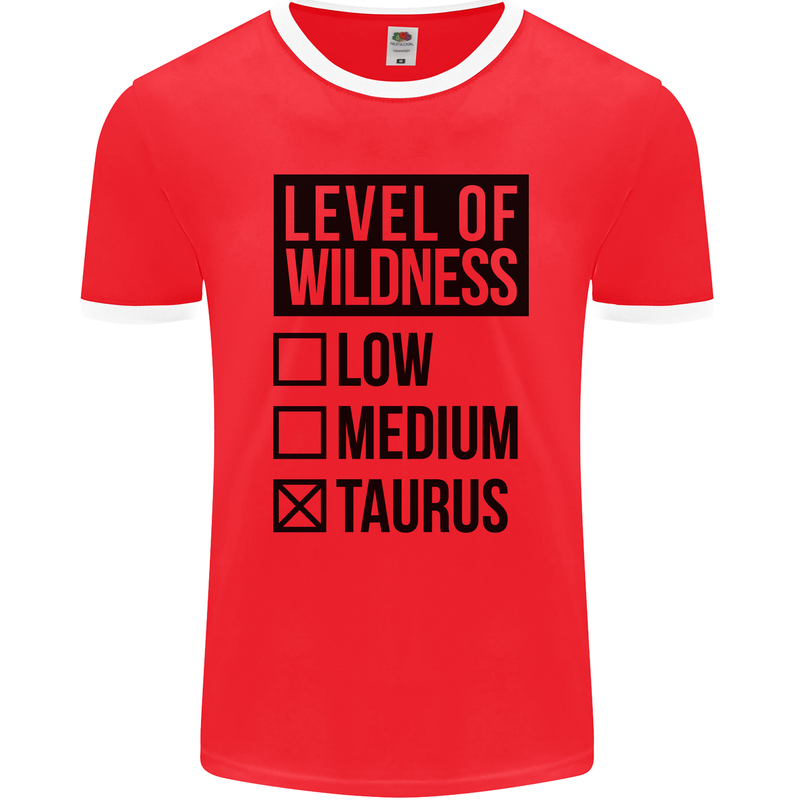 Levels of Wildness Taurus Mens Ringer T-Shirt FotL Red/White