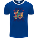Gingerbread Man Merry Christmas Mens Ringer T-Shirt FotL Royal Blue/White