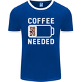 Coffee Needed Funny Addict Mens Ringer T-Shirt FotL Royal Blue/White