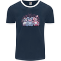 Zombie Cat Rabbit Bear Halloween Gothic Mens Ringer T-Shirt FotL Navy Blue/White