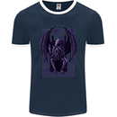 Cthulhu Follow Your God Kraken Mythology Mens Ringer T-Shirt FotL Navy Blue/White