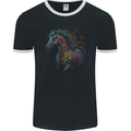 A Colourful Horse With Fantasy Markings Mens Ringer T-Shirt FotL Black/White