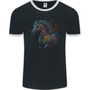 A Colourful Horse With Fantasy Markings Mens Ringer T-Shirt FotL Black/White