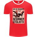 Novice Cyclists Funny Bicycle Cycling Mens Ringer T-Shirt FotL Red/White