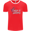 Keep It Shrimple Funny Shrimp Prawns Mens Ringer T-Shirt FotL Red/White