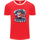 Funny Christmas Santa Panda Mens Ringer T-Shirt FotL Red/White