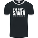 Christmas You Can Sit on My Lap Funny Mens Ringer T-Shirt FotL Black/White