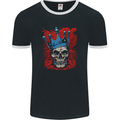 Skull King Mens Ringer T-Shirt FotL Black/White