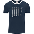 Beer Spanners Funny Mechanic Alcohol DIY Mens Ringer T-Shirt FotL Navy Blue/White