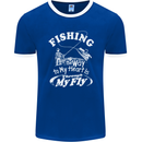 Fishing the Way to My Heart Funny Fisherman Mens Ringer T-Shirt FotL Royal Blue/White