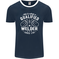 This Is What a Qualified Welder Looks Like Mens Ringer T-Shirt FotL Navy Blue/White