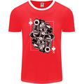 Sniper Playing Card Military Army Elite Mens Ringer T-Shirt FotL Red/White