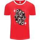Sniper Playing Card Military Army Elite Mens Ringer T-Shirt FotL Red/White