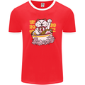 Ramen Lucky Cat Mens Ringer T-Shirt FotL Red/White