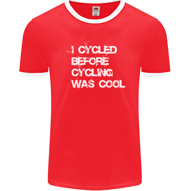 I Cycled Before Cycling was Cool Cycling Mens Ringer T-Shirt FotL Red/White