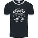 This Is What an Awesome Janitor Looks Like Mens Ringer T-Shirt FotL Black/White