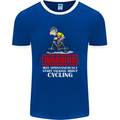 May Start Talking About Cycling Funny Mens Ringer T-Shirt FotL Royal Blue/White