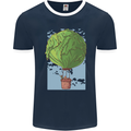 Funny Lettuce Hot Air Balloon Mens Ringer T-Shirt FotL Navy Blue/White