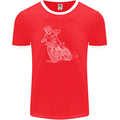 Motocross Bike Line Drawing Dirt Bike MotoX Mens Ringer T-Shirt FotL Red/White