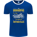 Some Grandpas Funny Biker Motorcycle Bike Mens Ringer T-Shirt FotL Royal Blue/White