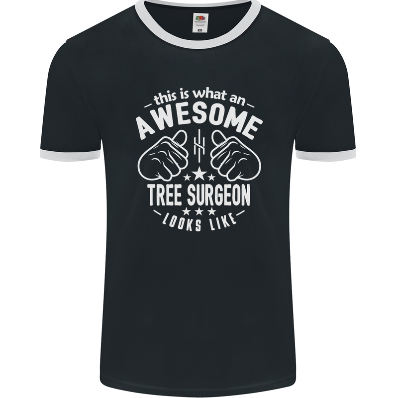 An Awesome Tree Surgeon Looks Like Mens Ringer T-Shirt FotL Black/White