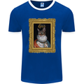 The One True Cat King Funny Mens Ringer T-Shirt FotL Royal Blue/White