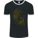 The Viking Raven Symbol Odin Ragnar Tribal Mens Ringer T-Shirt FotL Black/White